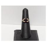 .925 Sterl Esposito Red Stone Ring Sz 5.5