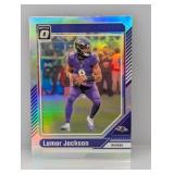 2024 Optic Lamar Jackson #13 Silver Holo Prizm