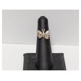.925 Sterling Articulating Butterfly Ring Sz 5