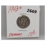 1943-S 90% Silv Mercury Dime