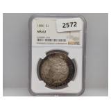 NGC 1886 MS62 90% Silv Morgan $1