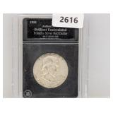 Authenticated 1955 BU 90% Silv Franklin Half $1