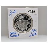 2021 1oz .999 Silver African Elephant