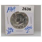 1969 40% Silv JFK Half $1 Dollar