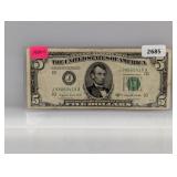 1950-C Kansas City MO $5 Fed Reserve Note