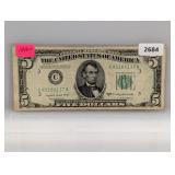 1950-C PA $5 Fed Reserve Note