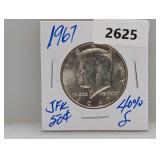 1967 40% Silv JFK Half $1 Dollar