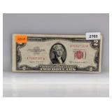 1953-B Red Seal $2 US Note