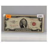 1953 Red Seal $2 US Note