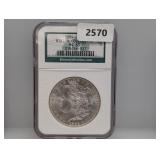 NGC 1884-O MS63 90% Silv Morgan $1