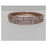 .925 Sterl Rose Gold Hue Multi Row Gem Bracelet
