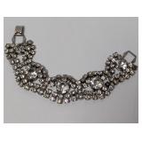 6" Vtg Five Stone Accent Rhinestone Bracelet