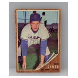 1962 Topps Baseball Ron Santo 2nd Year HOF Surface