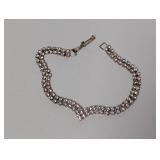 7" Vtg V Drop Rhinestone Bracelet