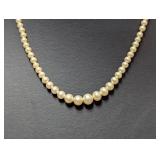 18" .925 Sterl Faux Pearl Graduated Bead Necklace