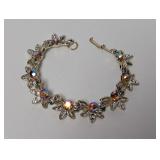 6" Vtg Aurora Borealis Rhinestone Bracelet