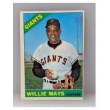 1966 Topps Baseball Willie Mays HOF Giants Crease