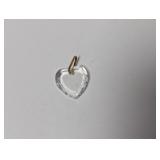 Vtg Faceted Glass Heart Pendant