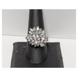 .925 Sterling Cluster Ring Sz 9
