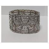 Art Deco Design Eye Motif Clear Stone Bracelet