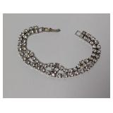 6" Vtg Teardrop Centerpiece Rhinestone Bracelet