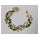 7" Vtg Lisner Aurora Borealis Rhinestone Bracelet