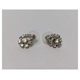 Elegant Rhinestone Halo Stud Earrings