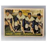 1957 Topps Furillo Hodges Campanella Snider #400