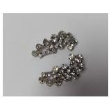 Vtg Cascading Rhinestone Cluster Clip On Earrings