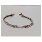 7" .925 Sterling/Vermeil Diamond Bracelet