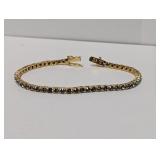 8" Vermeil Blue Stone Tennis Bracelet