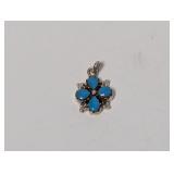 .925 Sterling 4 point Turquoise Pendant