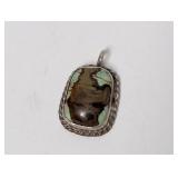 .925 Sterling Turquoise Pendant
