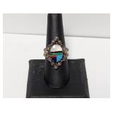 .925 Sterling Multi Stone/Color Ring Size 8