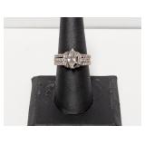 .925 Sterling CZ Ring W Removable Band Size 8