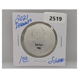 2021 1oz .999 Silv PEANUTS Round
