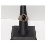 .925 Sterling Black Stone Ring Size 7