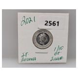 2021 1/10oz .999 Silv St Helena Round