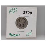 1927 90% Silv Mercury Dime