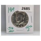 1969 40% Silv JFK Half $1 Dollar