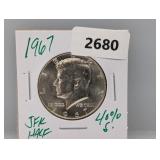 1967 40% Silv JFK Half $1 Dollar
