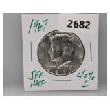 1967 40% Silv JFK Half $1 Dollar