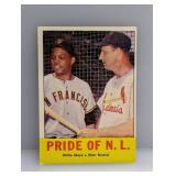 1963 Topps Baseball Pride Of NL Mays/Musial HOF