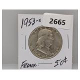 1953-S 90% Silv Franklin Half $1 Dollar