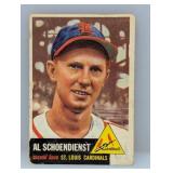 1953 Topps Baseball #78 Red Schoendienst HOF Stain