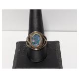 .925 Sterling Opal Pieces Ring Size 10