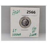 2021 1/10oz .999 Silv St Helena Round