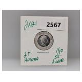 2021 1/10oz .999 Silv St Helena Round