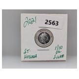 2021 1/10oz .999 Silv St Helena Round