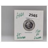 2021 1/10oz .999 Silv St Helena Round